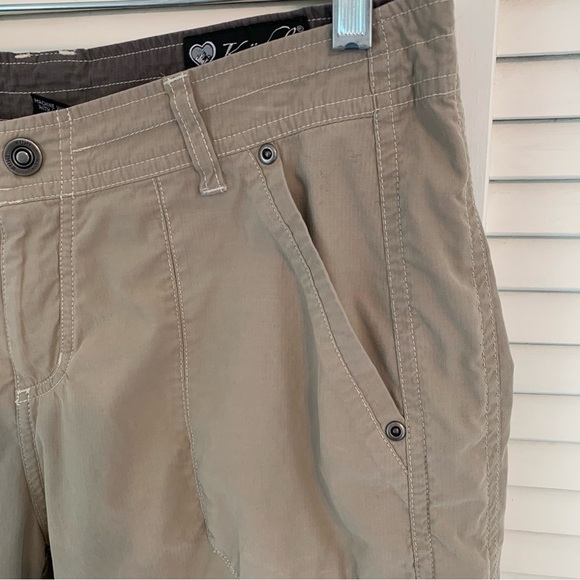 Kuhl Mountain Culture Women's 10 Khaki Capris Cropped Pants Embroidered Outdoor - Picture 6 of 16